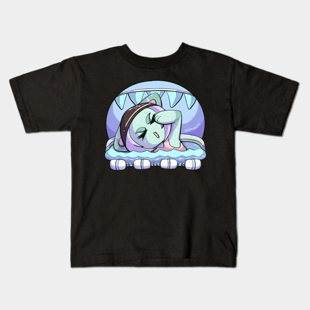 Mint Swim Kids T-Shirt by AllKindsOfYES